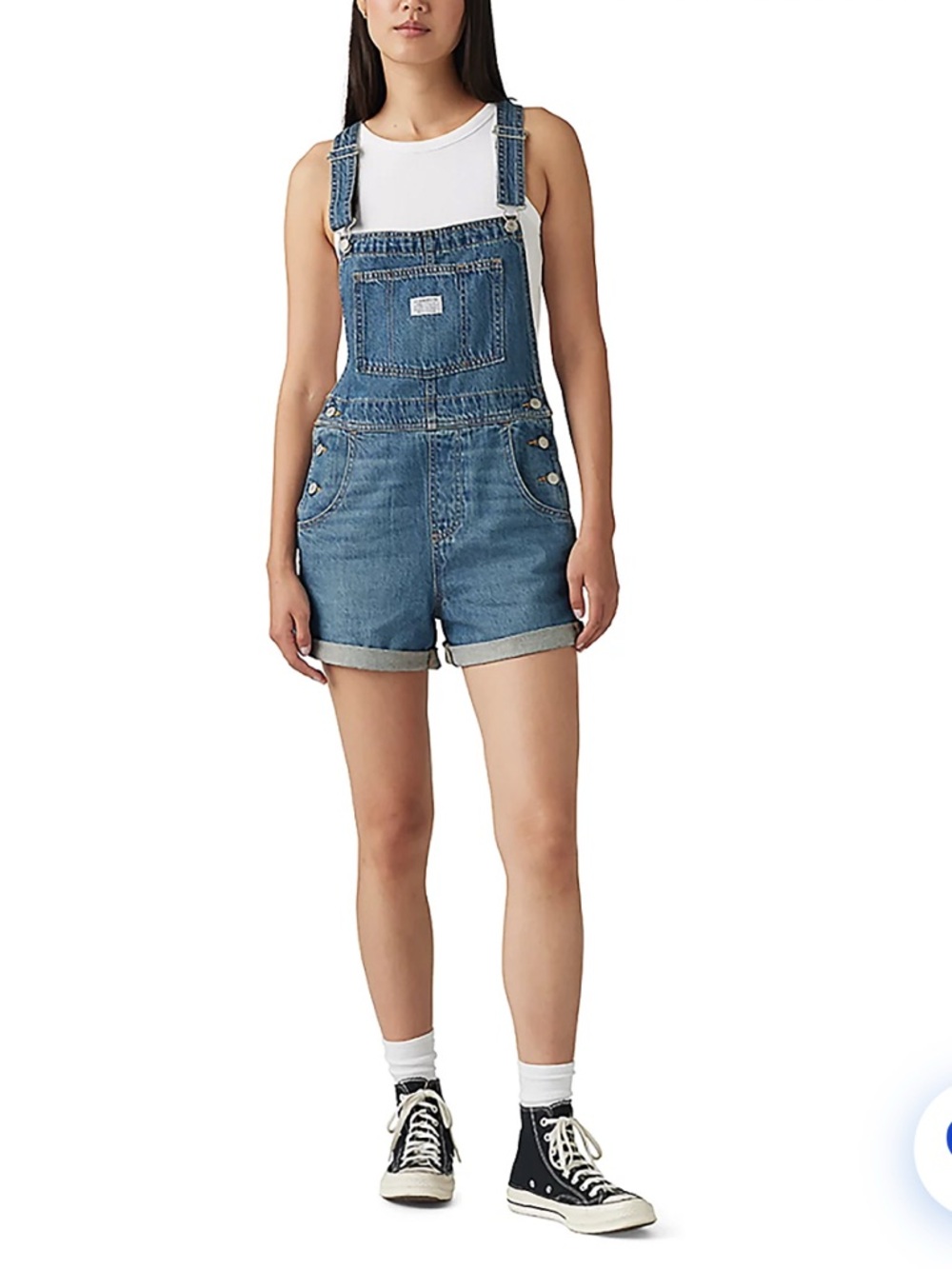 NWOT Levi's Women's Vintage Shortalls in Medium Wash Sz XL